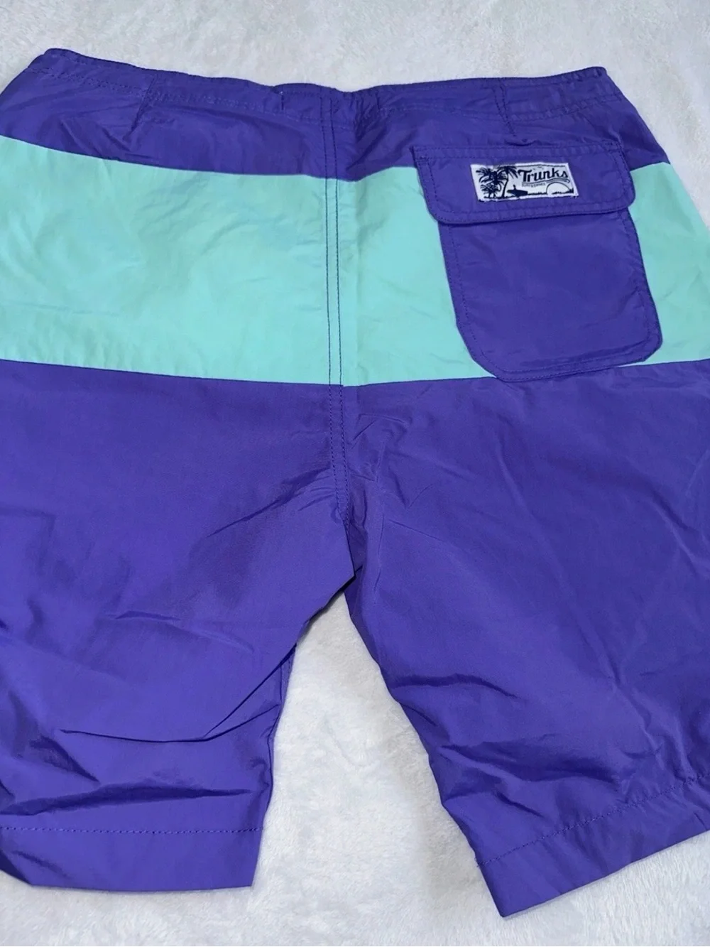 Mens Lot of 2 Swim Trunks Turquoise Color Block Purple Size Small S 30